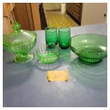 Green Depression Glassware