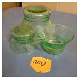Green Etched Glass