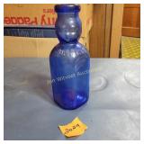 Brookfield 'Dbl Baby Face' Colbat Blue Milk Bottle