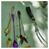 Vtg Metal Ice Tea Cream Dessert Drink Spoons