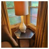 Mid Century Octagon Table and Table Lamp