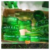 Vtg Green Glassware