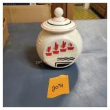 Vtg Fire King Vitrock Milk Glass Grease Container
