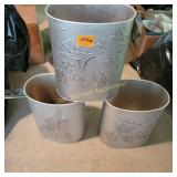 Hammered Aluminum Waste Baskets