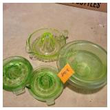 Vtg Green Depression Juicers