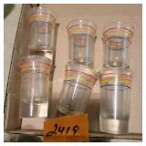 Vtg Striped  Shot Glasses