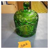 L.E. Smith Glass Co. Green Moon/Star Jardiniere