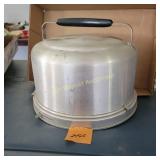 Vtg Aluminum Cake Carrier