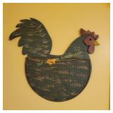 Folk Art Chicken with Wire Basket