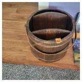 Vtg Wood Bucket with Dividers