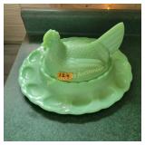 Jade Hen on Nest Egg Tray