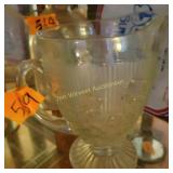 Vtg Jeanette Glass Iris Herringbone Pitcher