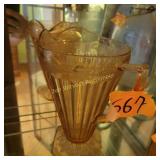 Vtg Pink Depression Adam Pattern Pitcher