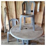 2 Chairs, Table