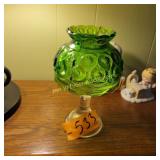 L.E. Smith Green Moon/Star Fair Lamp