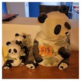 Vtg Fitz/Floyd Sugar Creamer, Cookie Jar Pandas