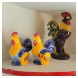 S/P Shakers Italian-style Majolica Ceramic Rooster