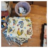 Rooster Fabric, Chair Cushion