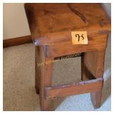 Wooden Vtg Stool Square Top 20' tall