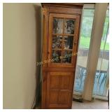 Traditional Light Oak China  Cabinet