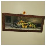 Framed Vtg Style still life arrangement of fruit
