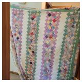 Vtg Handmade Irish Chain Style  and Snowball Quilt