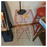 Red Wire Stand and Lamp