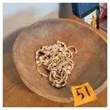 Wood Bowl/Shell Necklace