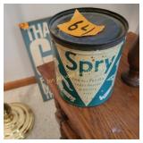 Vtg Spry Pure Vegetable Shortening Can