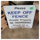 Keep off Fence Sign