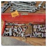 Assortment of sockets in red box