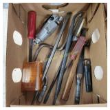 Assorted Vtg hand tools, a pneumatic air tool,