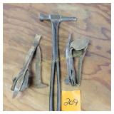 Ant. all metal combination tool - tack hammer and
