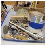 Assortment tools, tape,