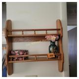 Double wall shelf, vase