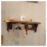 Three heart cut out shelf and decor