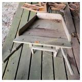 Vtg Wood wheel barrow