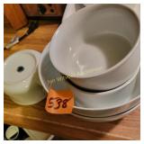 White dishes