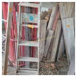 step ladder, wood ladder