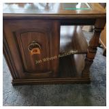 2 End table part wood and part glass top