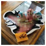 Vtg MCM ceramic trinket ash tray