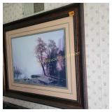 Framed landscape art work