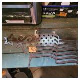 Metal cutout flag decor