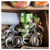 Canning lid rings, ice cream buckets, tins