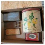 Vtg Sewing Accessories, Tins, Razor