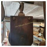 Vtg  Metal and Wood Barn Pulley