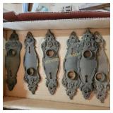Ant Ornate Brass  Door Knob Back plate