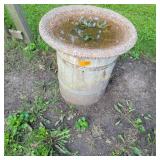 wood barrel bird bath top