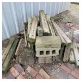 Wood pieces and block
