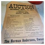 1971 Auction flyer, pennies, coins